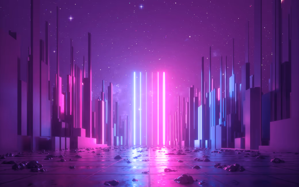 Neon poles — desktop and phone wallpaper, free download