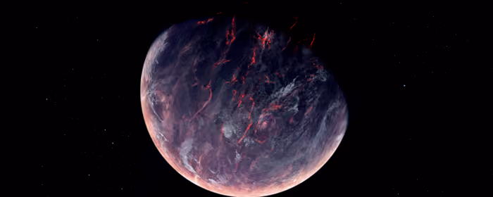 Space wallpapers: planet, volcano, lava, orbit