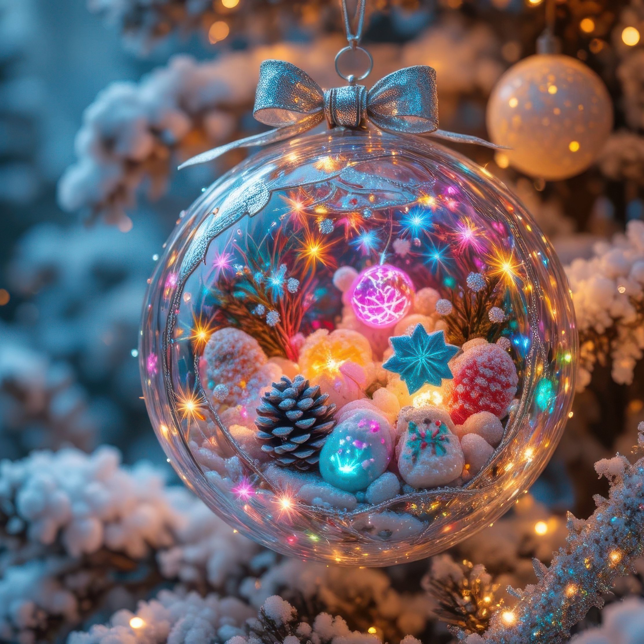 Christmas balloon with decorations inside - Wallpapers for iPad Pro 10.5″ in 2224x2224 resolution
