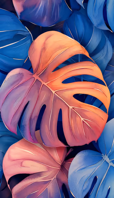 Nature wallpapers: palms, leaves, painting, tropics