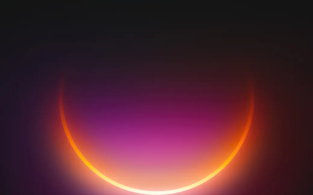 Orange arc on a black background — desktop and phone wallpaper, free download