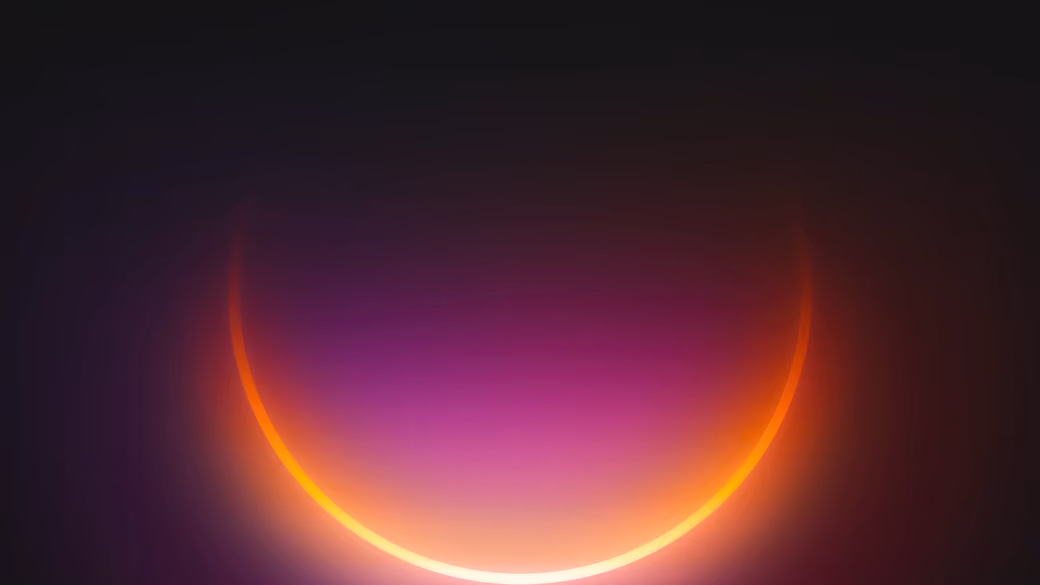 Orange arc on a black background - Wallpapers for Xiaomi Redmi 14C, POCO C71/C75/M7, Infinix Note 8 in 720x1640 resolution