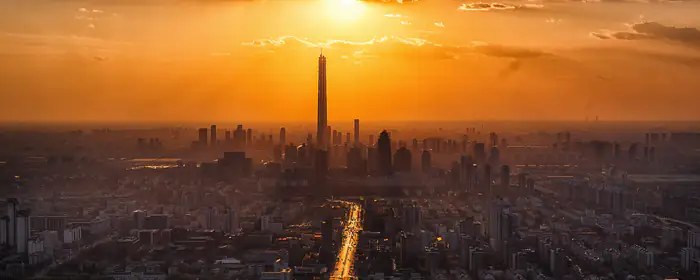 City wallpapers: Jin Tower, Tianjin, China, sunset