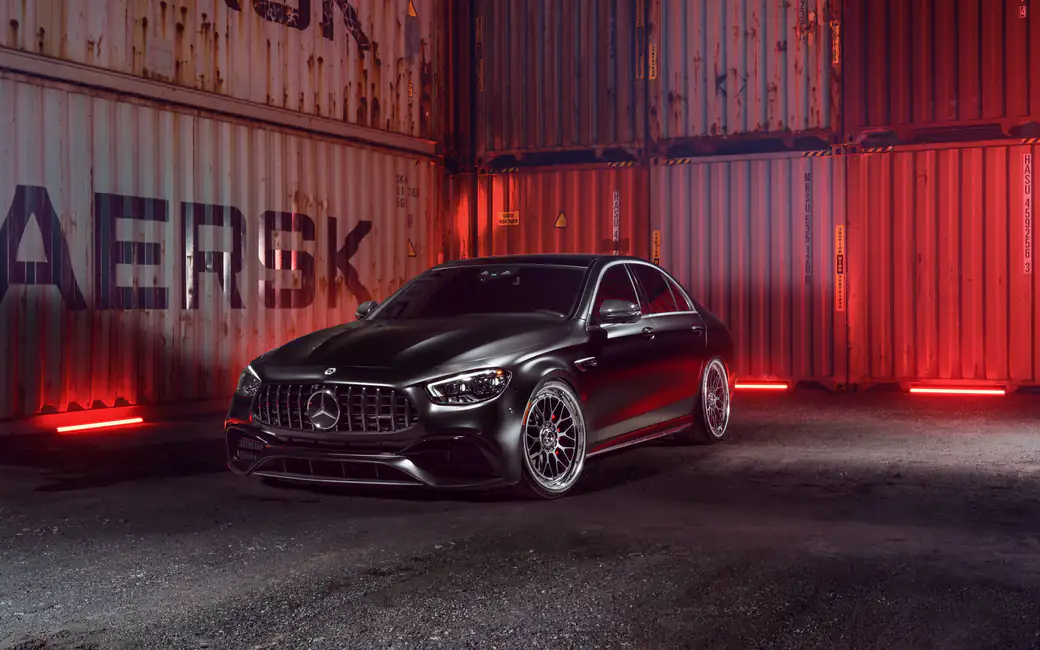 Mercedes-Benz E63 AMG W213 matt black — desktop and phone wallpaper, free download