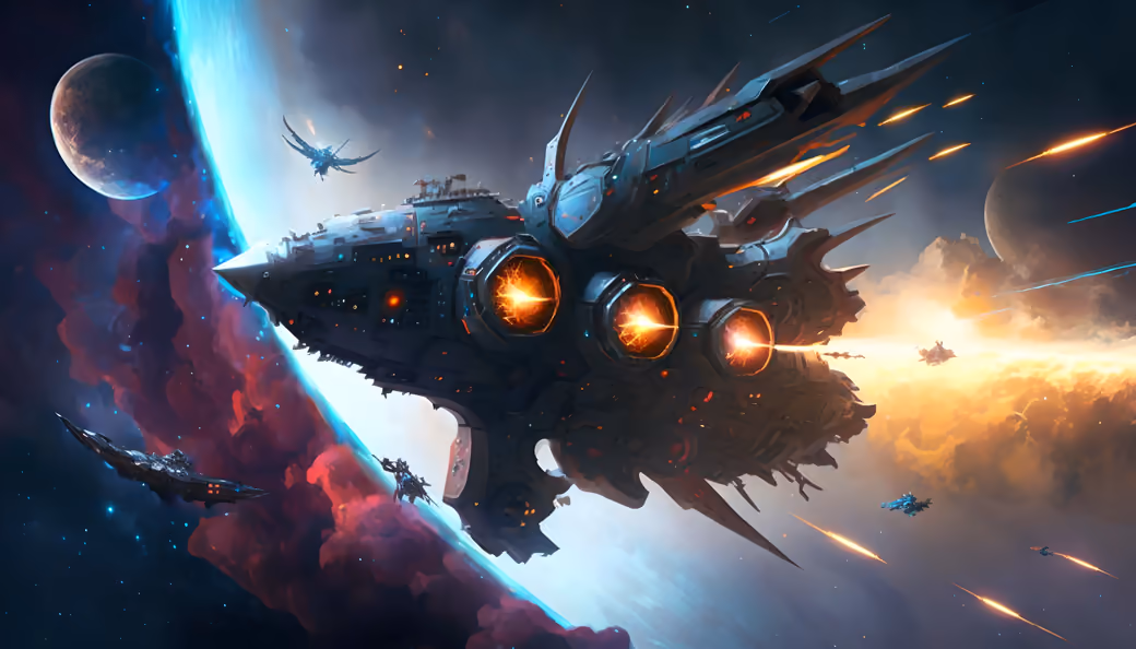 Massive spaceship orbiting a planet - WSXGA wallpapers in 1440x900 resolution