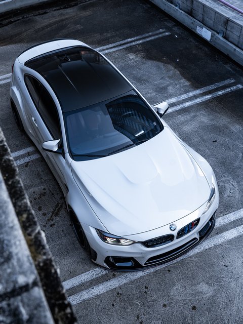 White BMW M4 F82 - Wallpapers for HTC/BlackBerry in 480x640 resolution