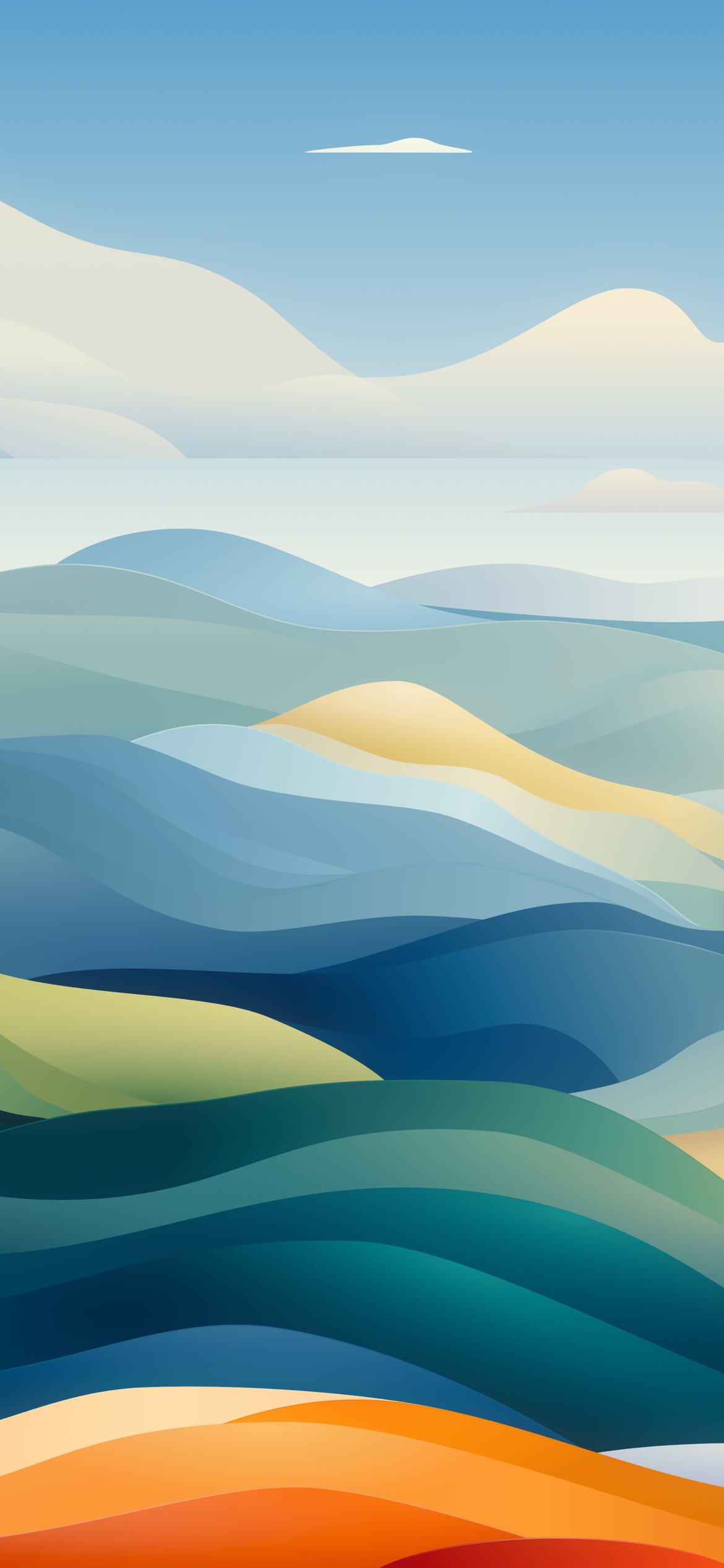 Abstract valley with mountains - Wallpapers for iPhone 12 Pro/13 Pro/14 in 1170x2532 resolution