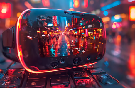 Technology wallpapers: VR headset, night, neon, innovations