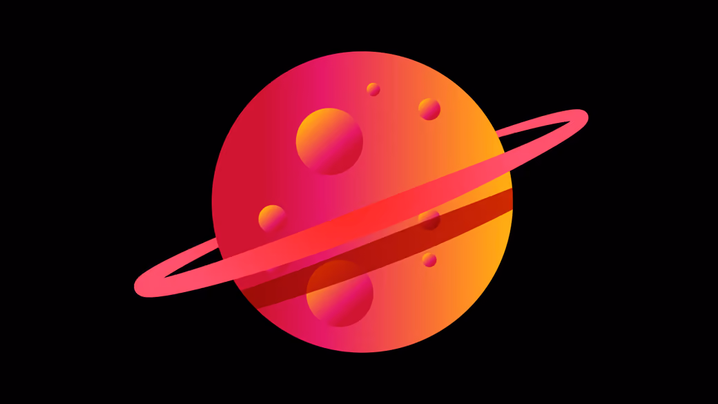 Minimalist Saturn with Vibrant Ring Design — desktop and phone wallpaper, free download