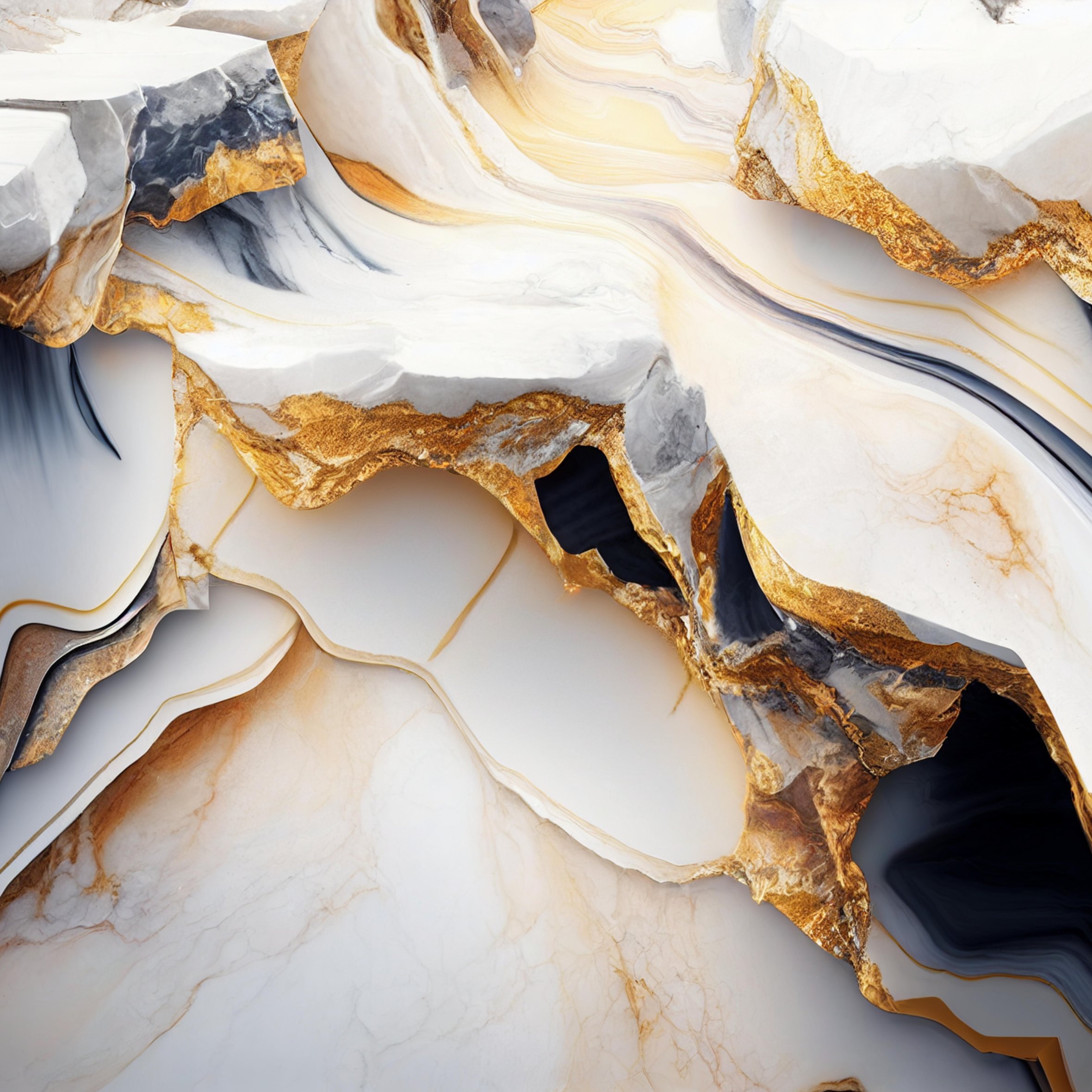White marble with gold veins - Wallpapers for iPad Air 10.9″ in 2360x2360 resolution
