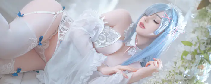 UltraWide 32:9 обои корсет (3840x1080): косплей, Saya Fox, Рем, Re:Zero