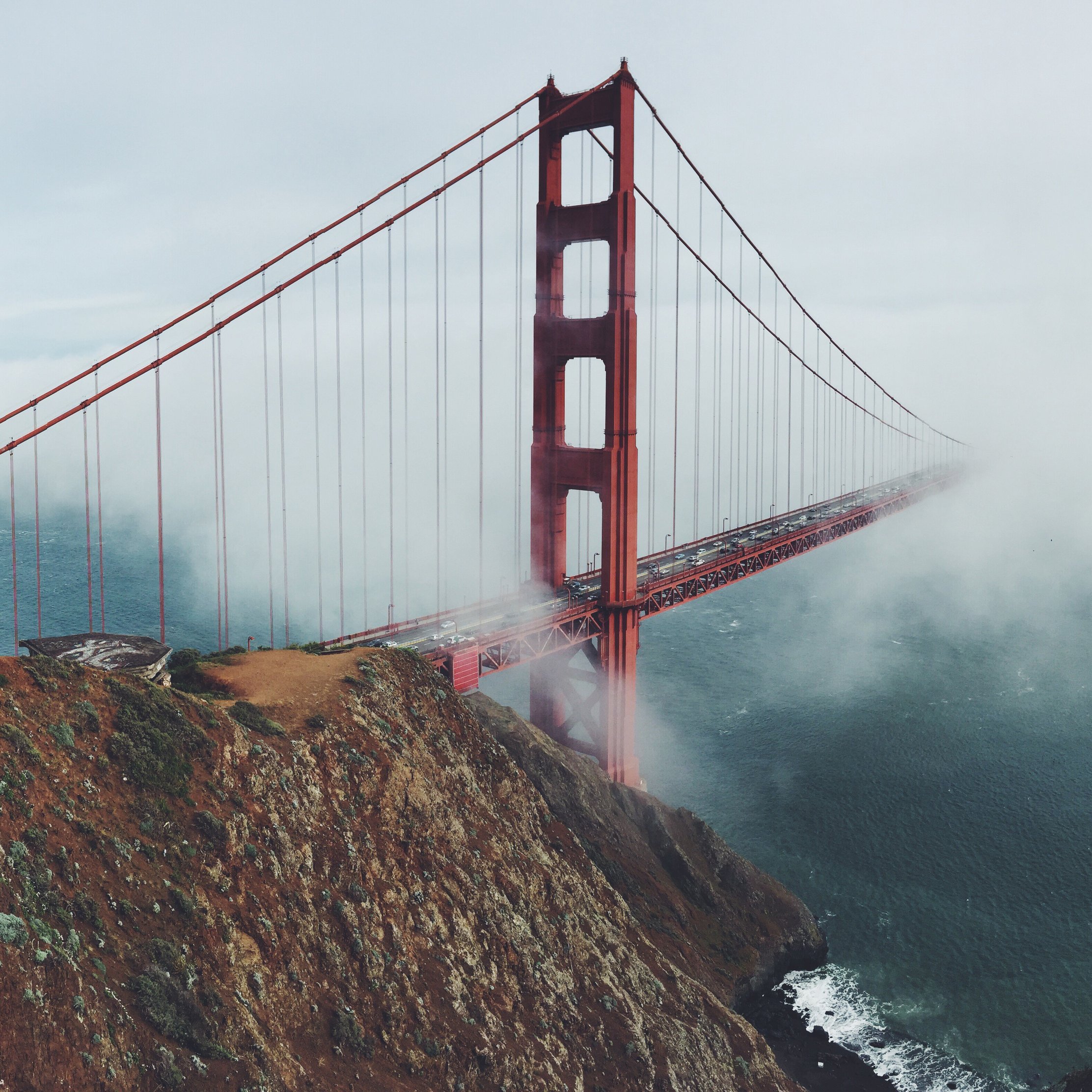 Fog hides the Golden Gate Bridge - Wallpapers for iPad Pro 10.5″ in 2224x2224 resolution