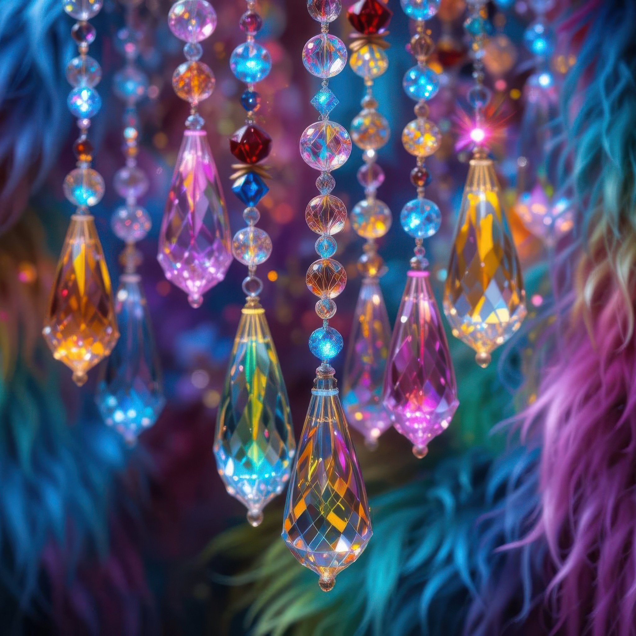 Hanging Crystal Beads - Wallpapers for iPad Retina in 2048x2048 resolution