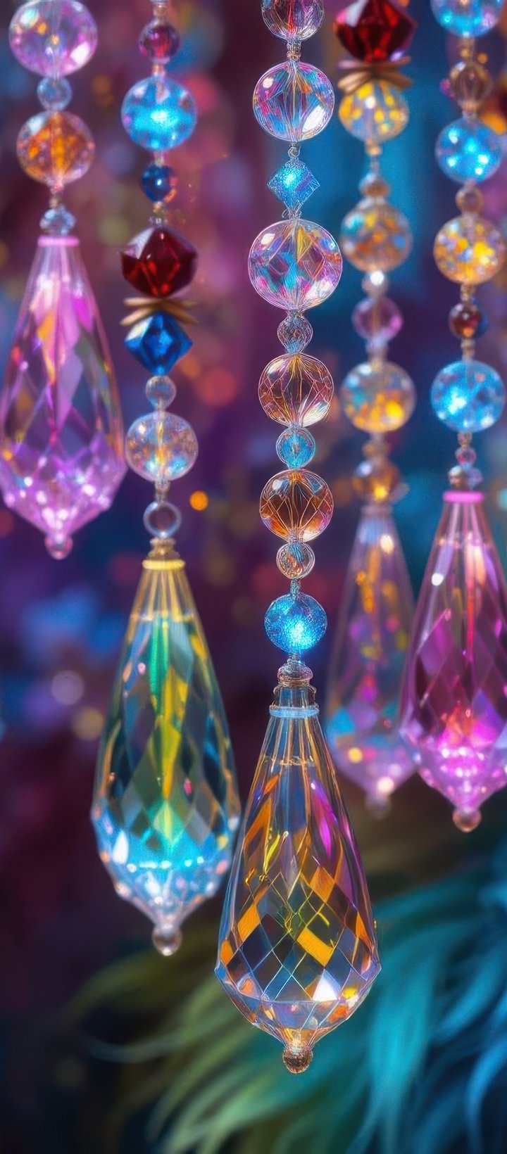 Hanging Crystal Beads - Wallpapers for Xiaomi Redmi 14C, POCO C71/C75/M7, Infinix Note 8 in 720x1640 resolution
