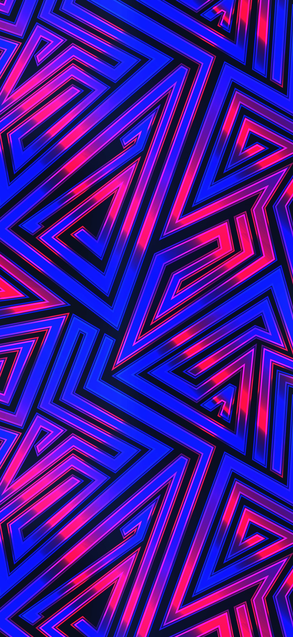 Неоновые треугольники - Обои для iPhone 18 Pro/18/17 Pro/17/16 Pro в разрешении 1206x2622
