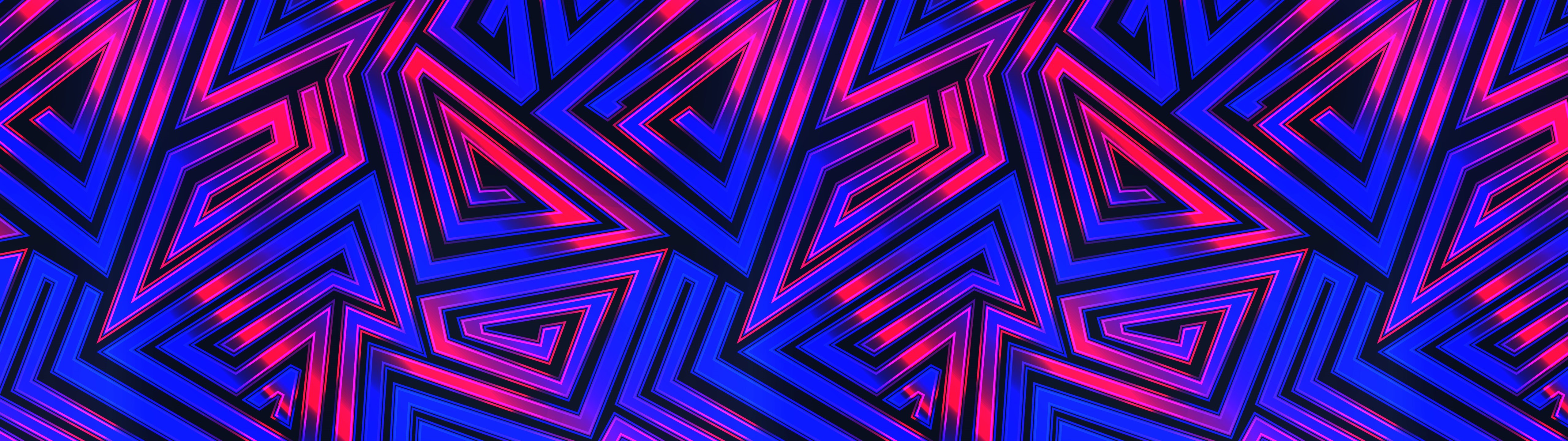 Neon triangles - UltraWide 32:9 wallpapers in 5120x1440 resolution
