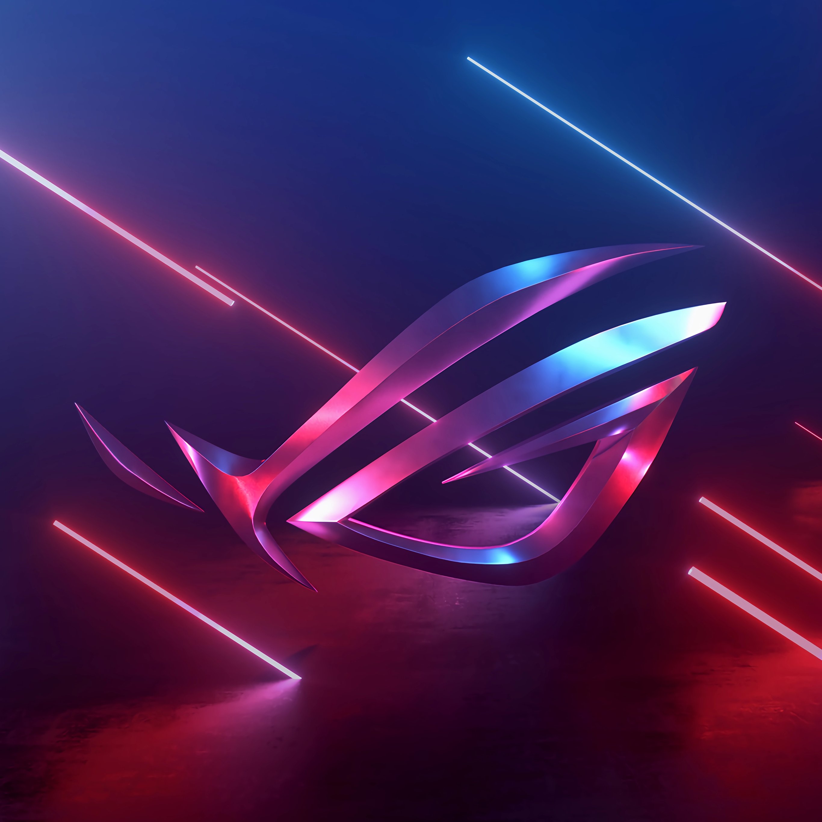 ASUS ROG with futuristic neon - Wallpapers for iPad Pro 12.9″ in 2732x2732 resolution