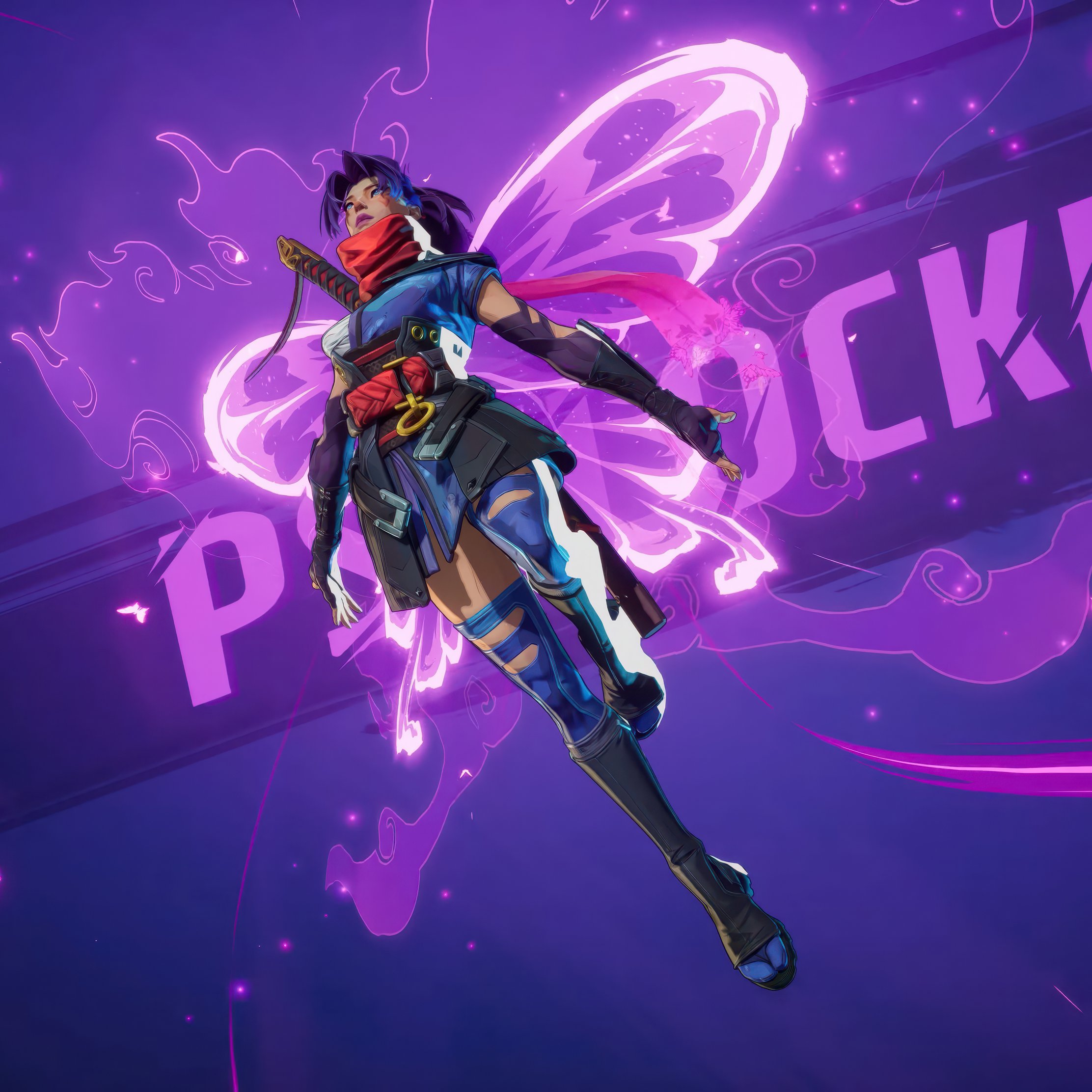 Psylocke from Marvel Rivals with wings - Wallpapers for iPad Pro 10.5″ in 2224x2224 resolution