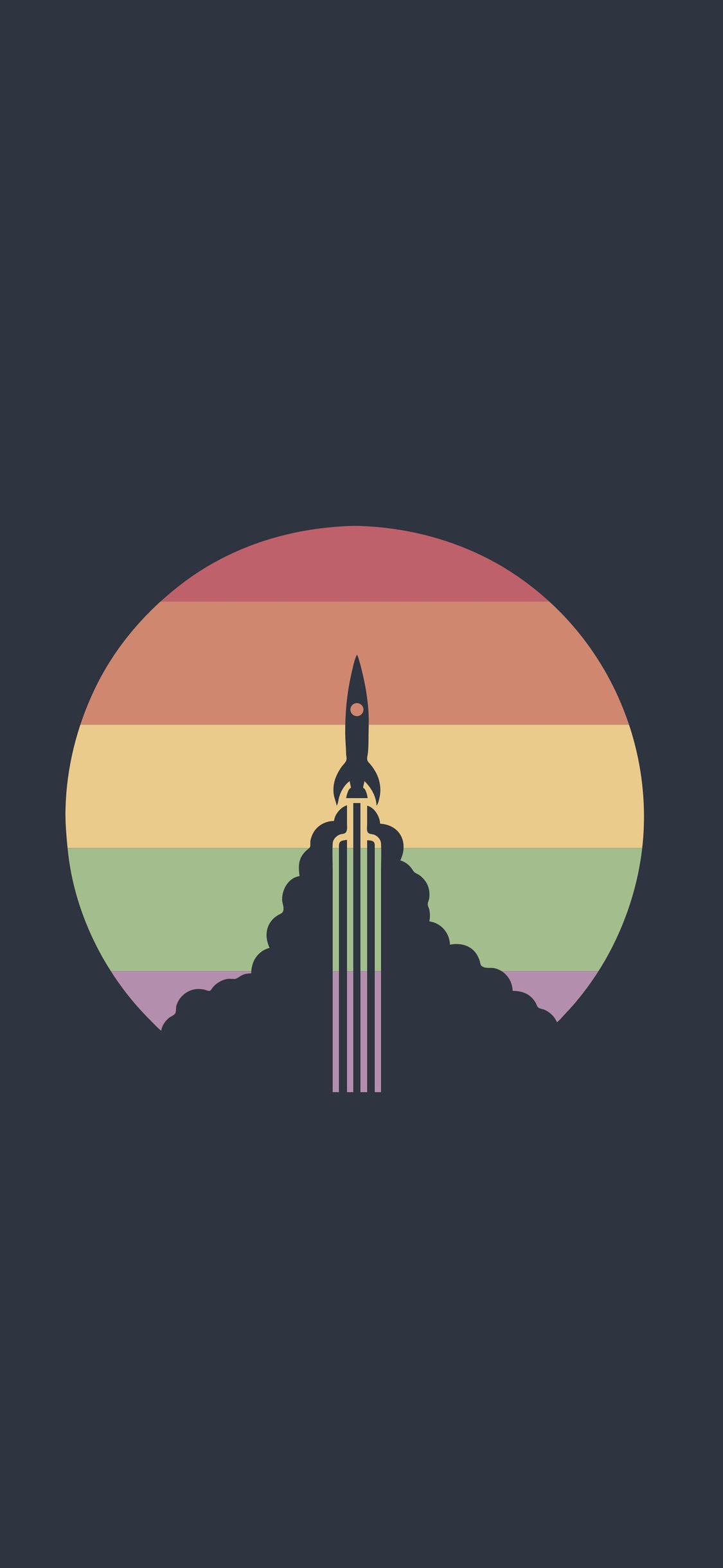 Minimalistic rocket takes off - Wallpapers for iPhone X/XS/11 Pro in 1125x2436 resolution