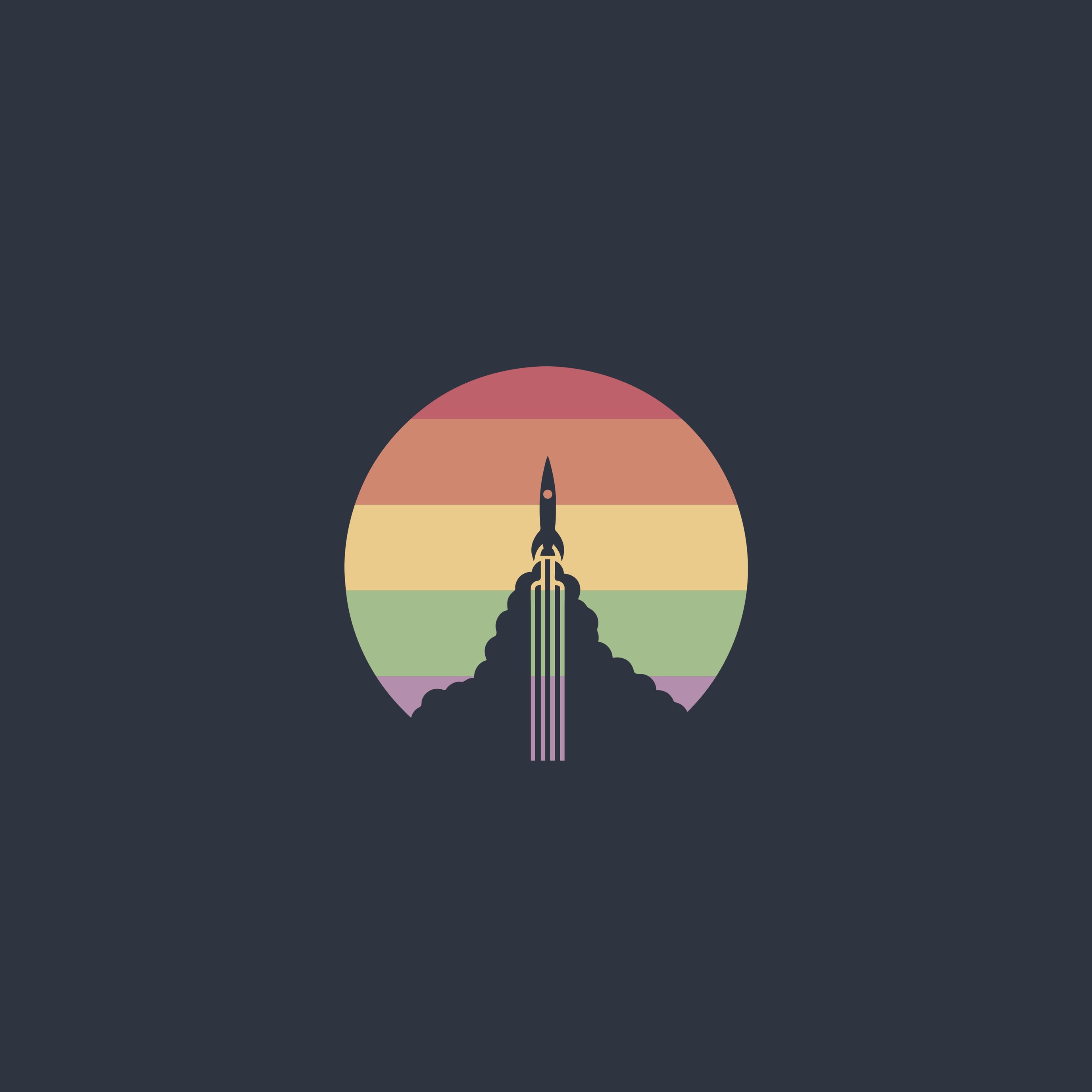 Minimalistic rocket takes off - Wallpapers for iPad Pro 13″ in 2752x2752 resolution