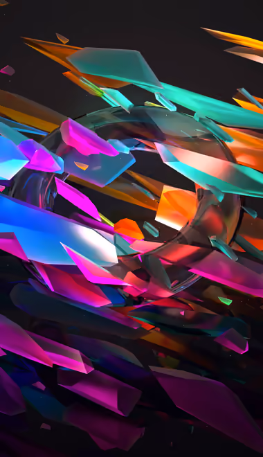 Shards Wallpapers for iPhone 12 mini/13 mini, Samsung Galaxy S24/S24 FE/S25/S25 FE/S26/A55/A56/A35/A26/A16/M15, Xiaomi, Sony Xperia (1080x2340): shards, ring, geometry, light