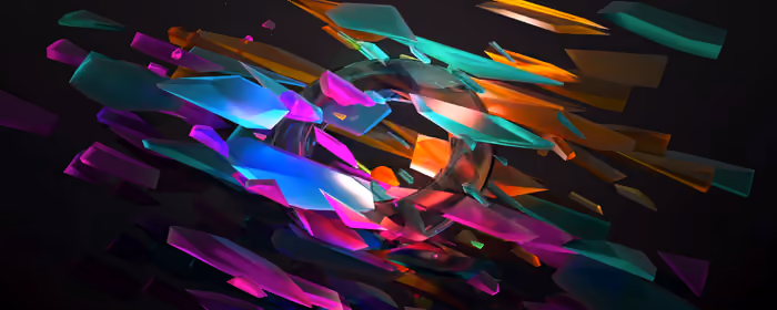 UltraWide 32:9 обои осколки (3840x1080): осколки, кольцо, геометрия, свет