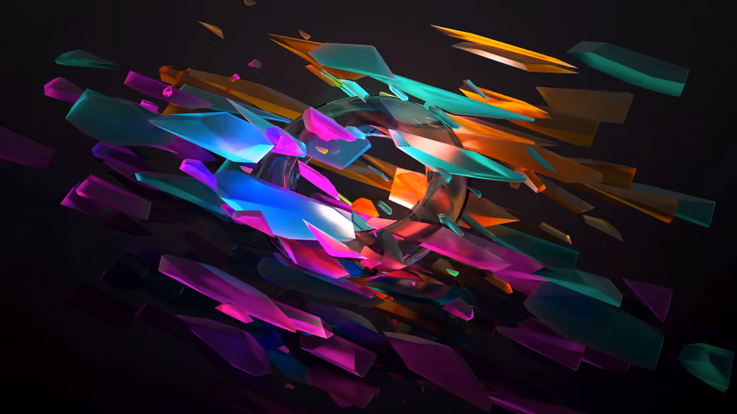 Colored abstract shards — desktop and phone wallpaper, free download