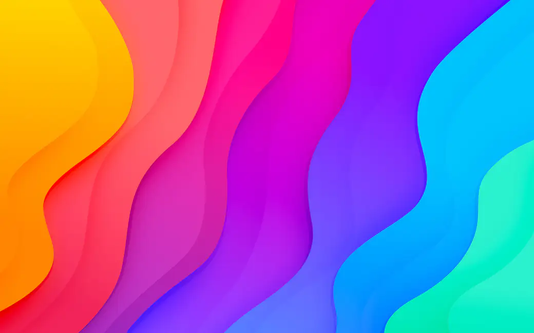 Colored layered waves — desktop and phone wallpaper, free download