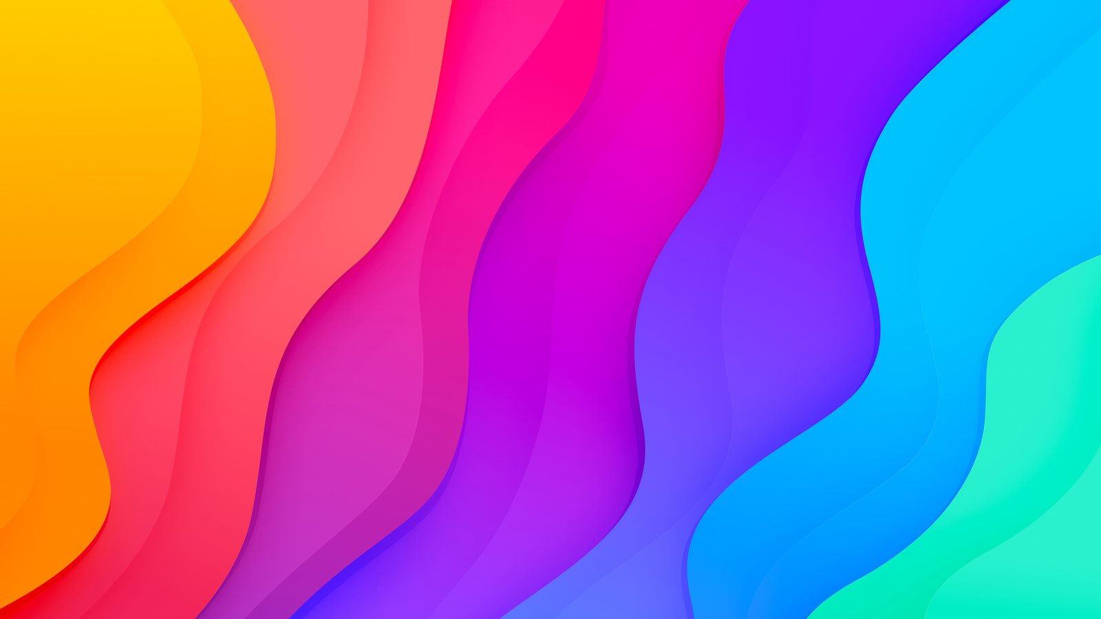Colored layered waves - wXGA++ wallpapers in 1600x900 resolution