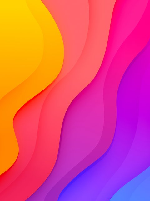 Colored layered waves - Wallpapers for HTC/BlackBerry in 480x640 resolution