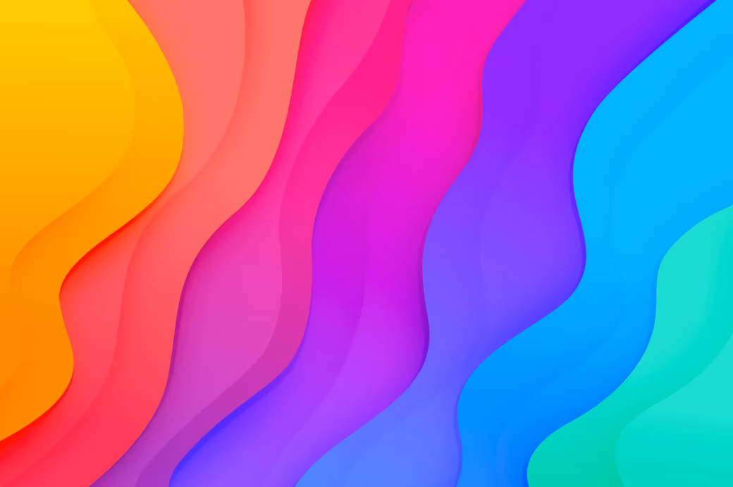Colored layered waves — desktop and phone wallpaper, free download