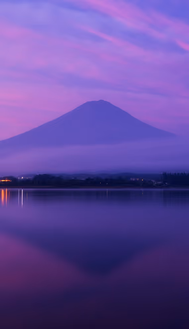 Volcano Wallpapers for iPhone 18 Pro/18/17 Pro/17/16 Pro (1206x2622): Fuji, Lake Kawaguchi, mountains, lake