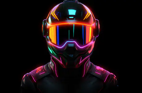 People wallpapers: biker, helmet, neon, cyberpunk