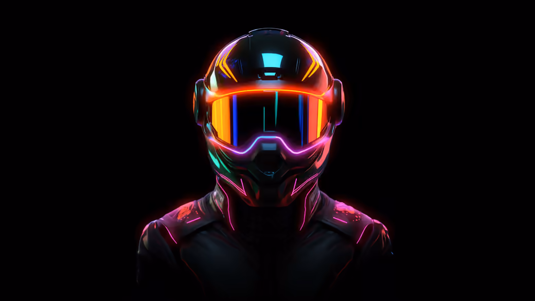 Neon biker helmet - WSVGA wallpapers in 1024x600 resolution
