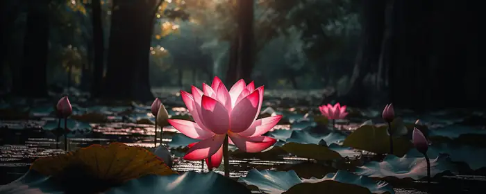 UltraWide 21:9 обои лотос (2560x1080): лотос, кувшинка, рассвет, утро