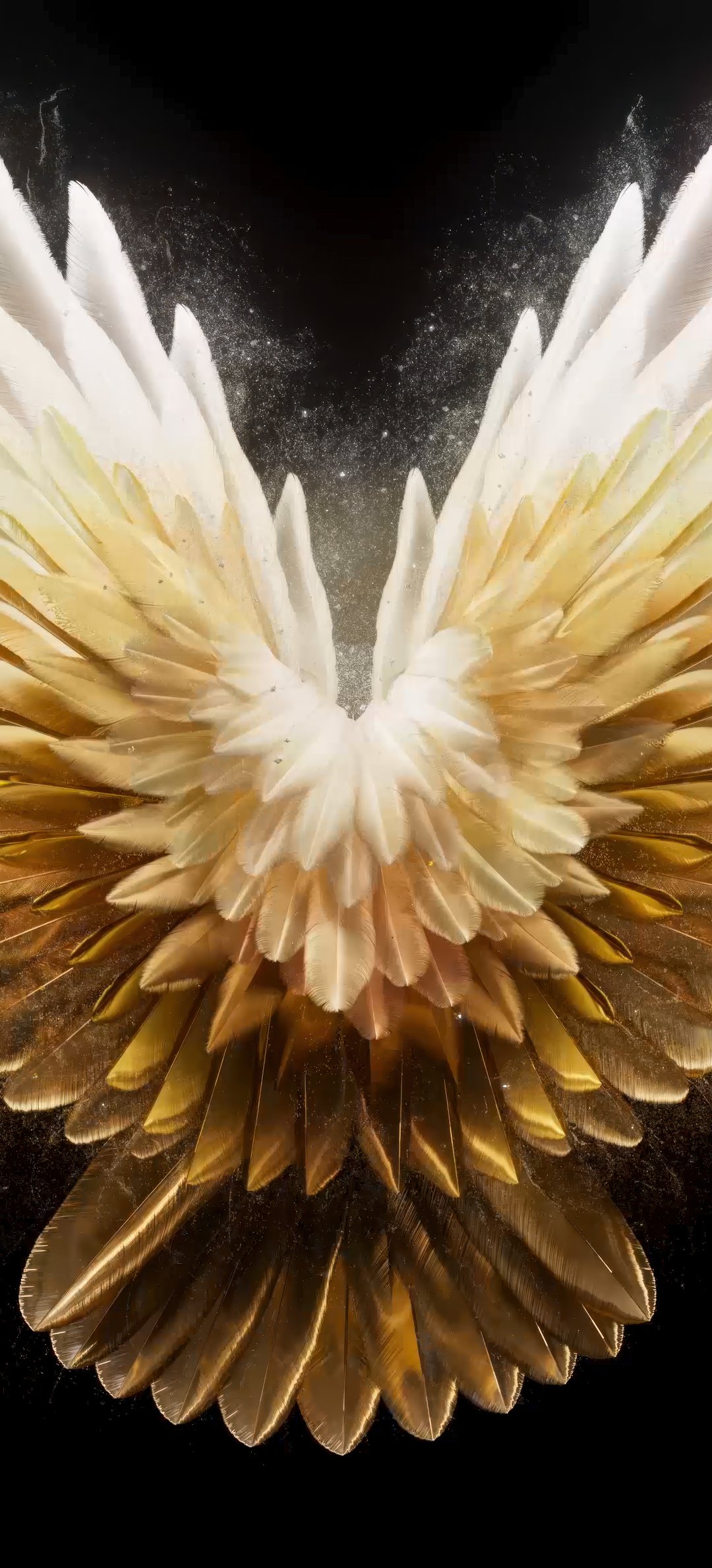 Bright golden wings glowing - Wallpapers for Honor/Huawei in 1080x2376 resolution