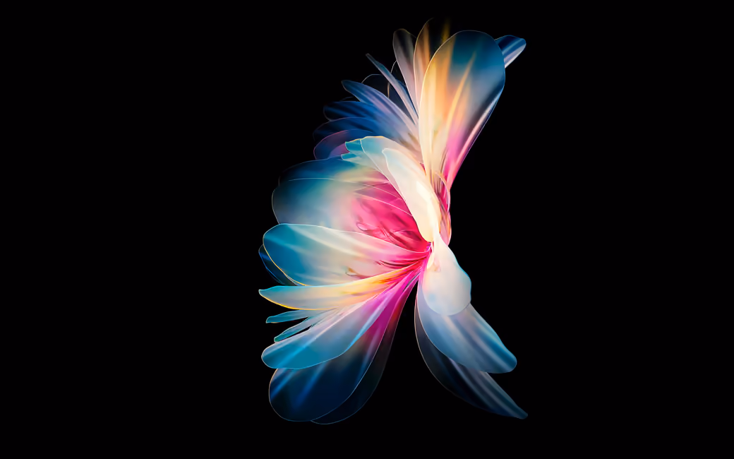 Colorful Abstract Light Flower Shape — desktop and phone wallpaper, free download