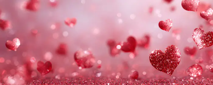UltraWide 21:9 romance wallpapers (3440x1440): Valentine's Day, heart, glitter, romance