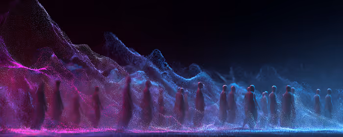 UltraWide 21:9 Data wallpapers (3440x1440): crowd, silhouette, particles, gradient