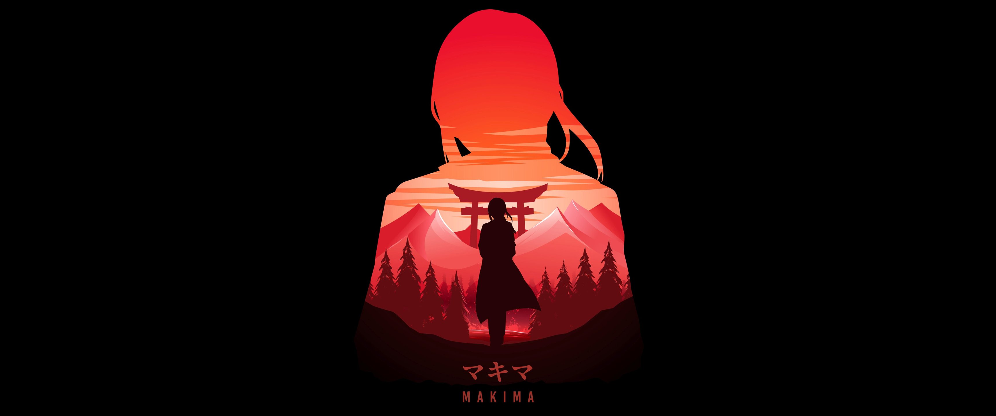 Minimalistic Makima - UltraWide 21:9 wallpapers in 3440x1440 resolution