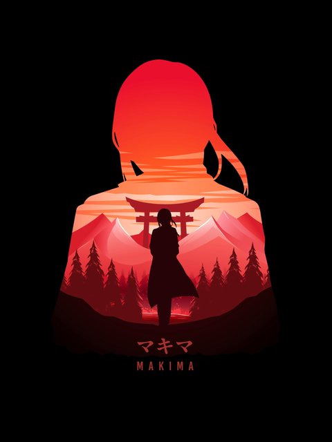 Minimalistic Makima - Wallpapers for HTC/BlackBerry in 480x640 resolution