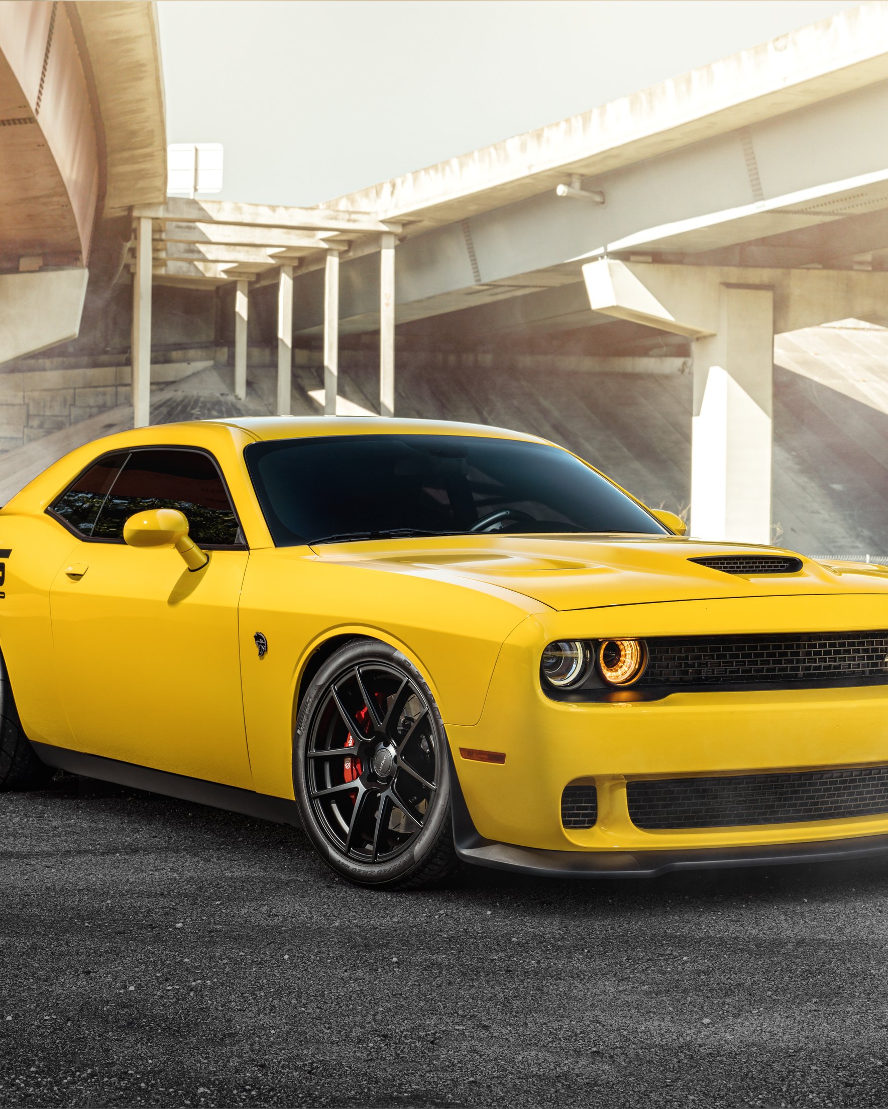 Yellow Dodge Challenger SRT - Wallpapers for Samsung Galaxy Z Fold 2/3 in 1768x2208 resolution