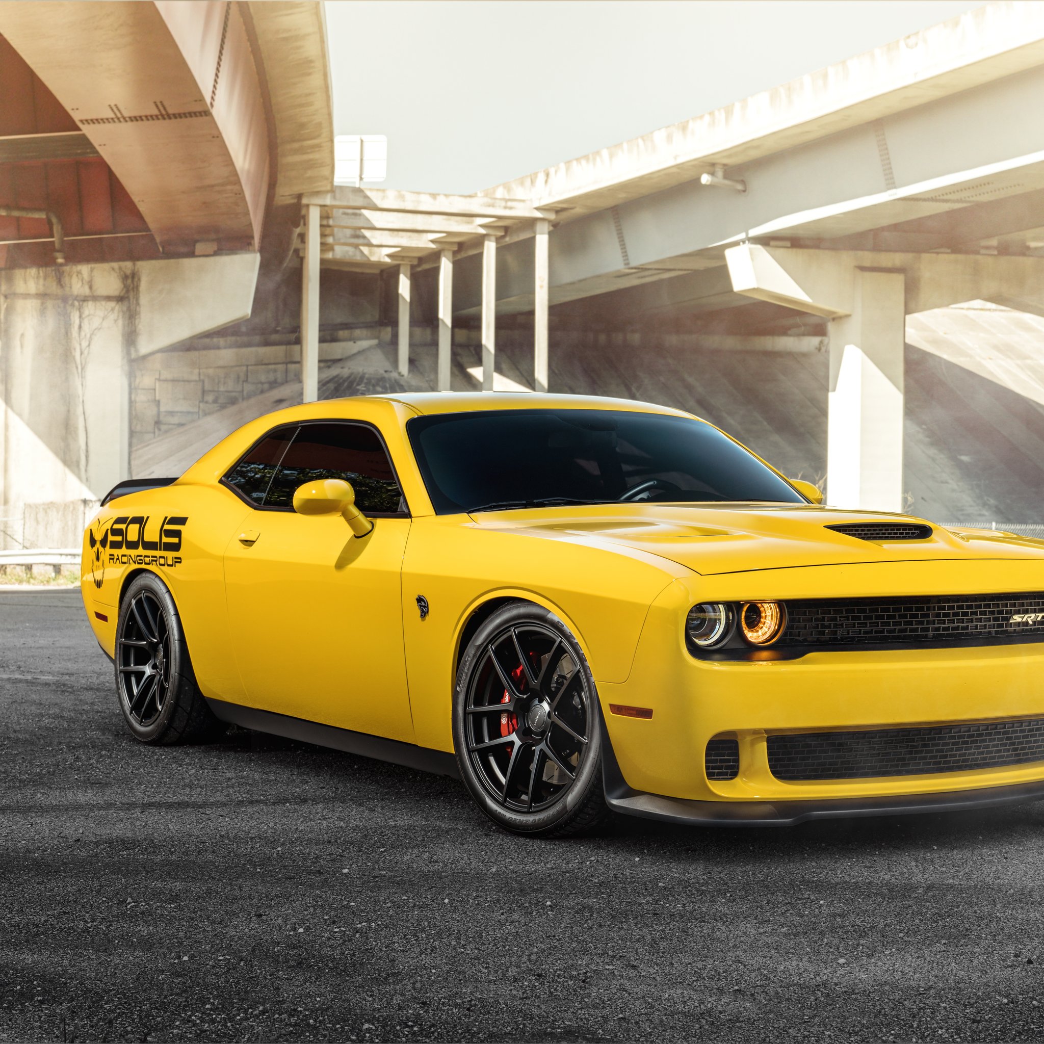 Yellow Dodge Challenger SRT - Wallpapers for iPad Retina in 2048x2048 resolution