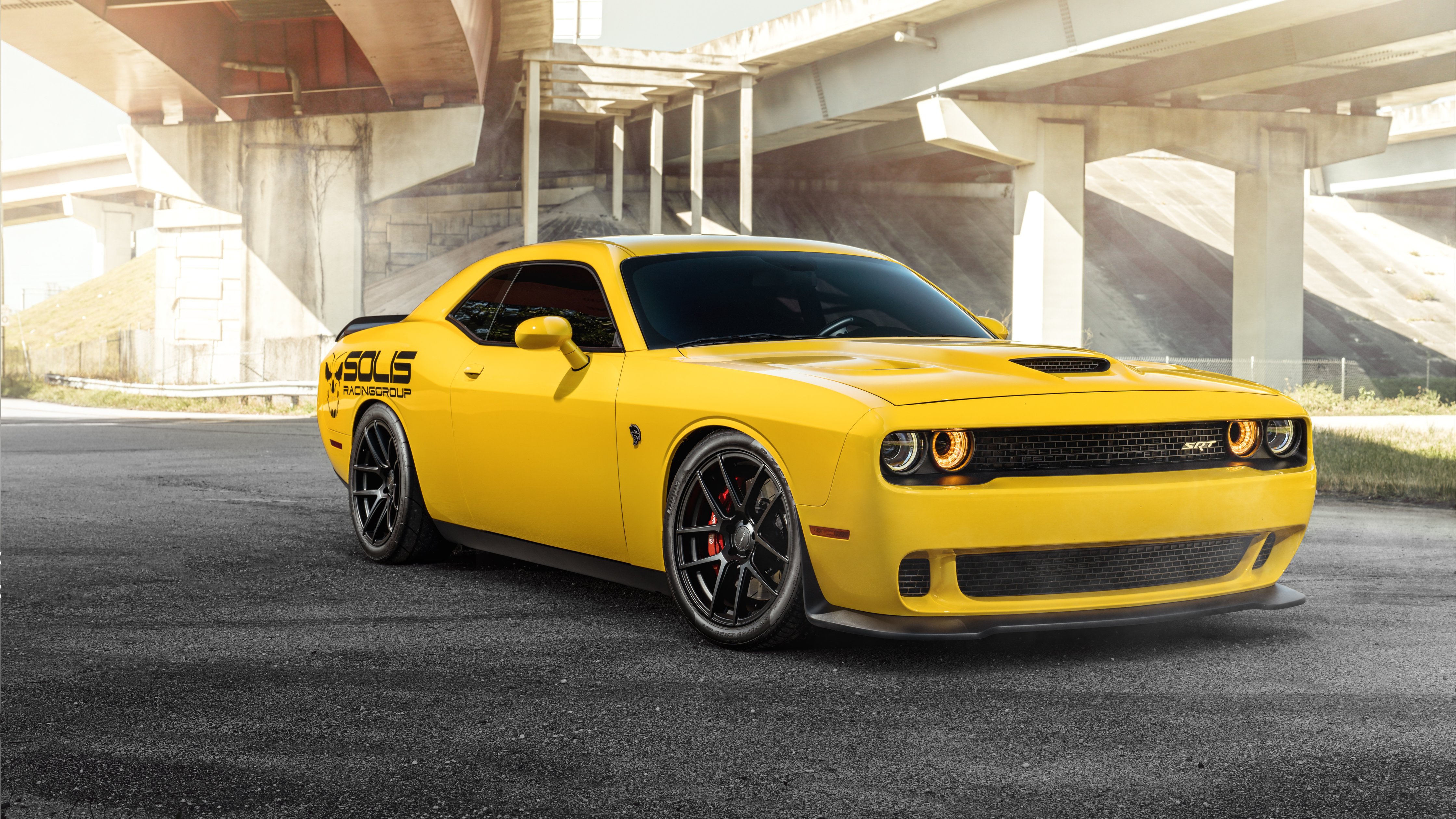 Yellow Dodge Challenger SRT - Wallpapers for Apple iMac 24″ in 4480x2520 resolution