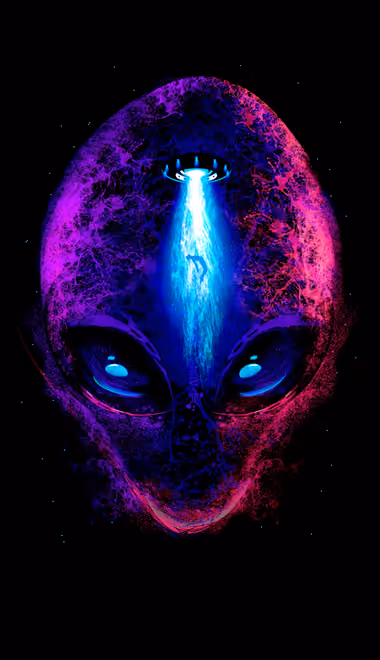 Обои феномен для Honor/Huawei (1080x2376): инопланетянин, НЛО, неон, внеземной