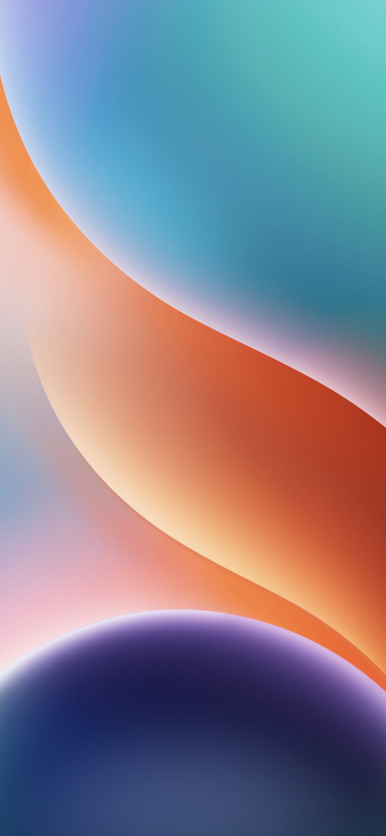 Curved orange shape with spheres - Wallpapers for iPhone 15 Pro Max/14 Pro Max in 1290x2796 resolution