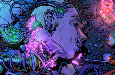 Processor and Microchip wallpapers for iPhone Air (2670x1878): cyberpunk, robot, neon, futurism