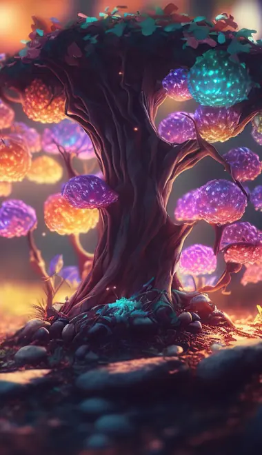 Fantasy wallpapers: trees, mushrooms, forest, magic