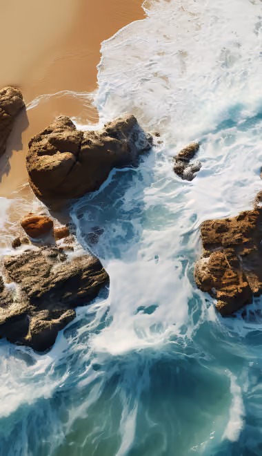 Nature wallpapers: ocean, waves, rock, beach