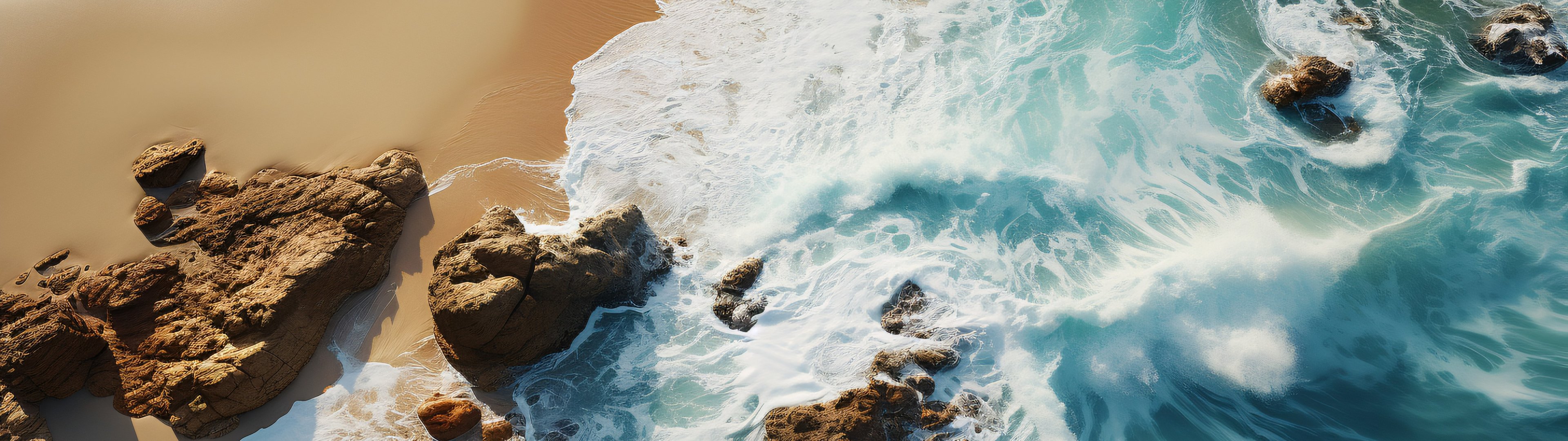 Turquoise ocean waves - UltraWide 32:9 wallpapers in 3840x1080 resolution